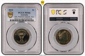 2012 $1 AFL Premiers Denom. Rev MS66