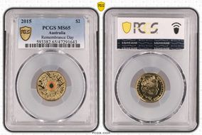 2015 $2 Remembrance Day Colorized In Flanders Fields MS65