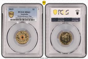 2015 $2 Remembrance Day Colorized In Flanders Fields MS63