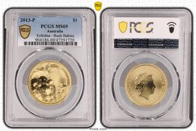 2013-P $1 Echidna - Bush Babies MS69