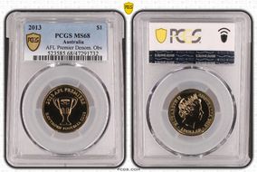 2013 $1 AFL Premier Denom. Obv MS68
