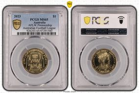 2023 $1 AFLW Premiership Australian Football League MS65