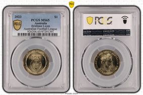 2023 $1 Brisbane Lions Australian Football League MS65