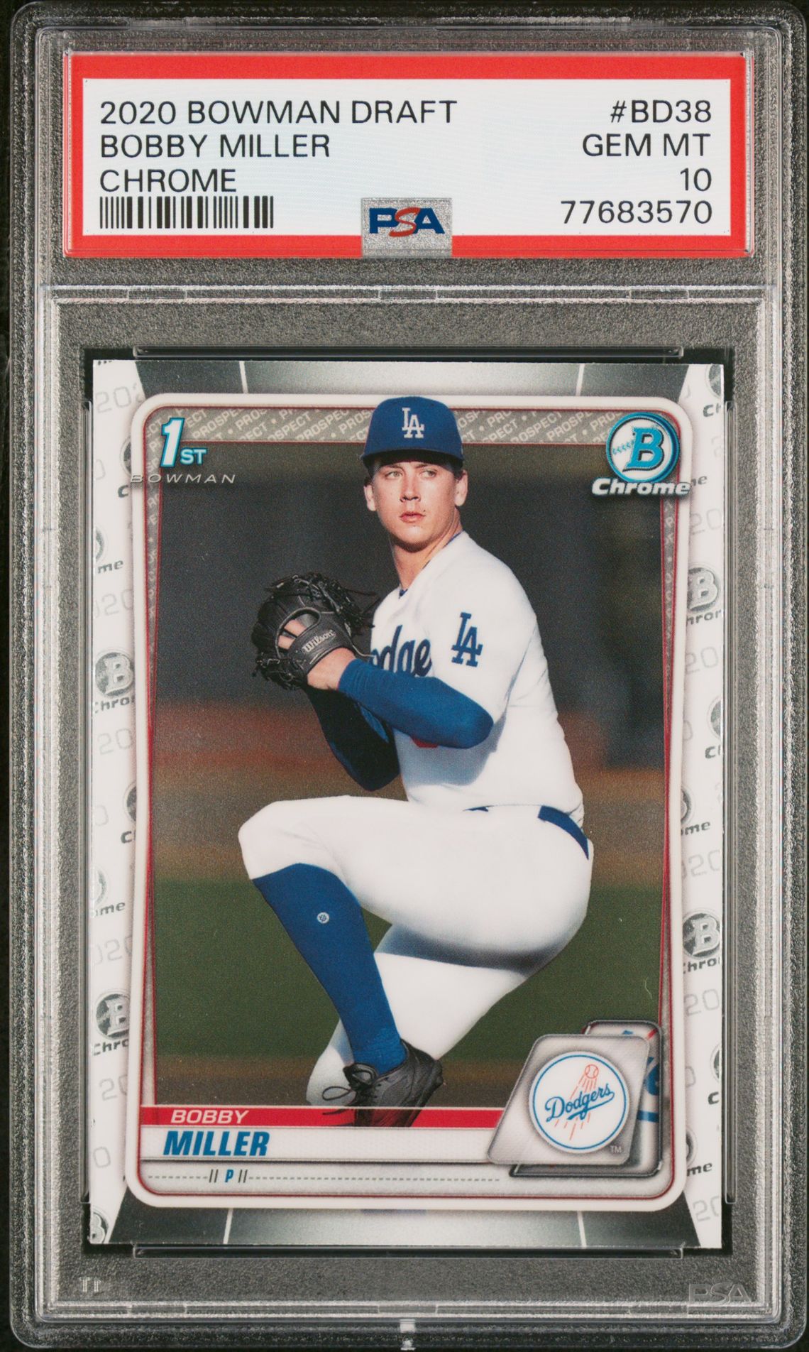 2020 Bowman BOWMAN DRAFT CHROME #BD38 Bobby Miller front