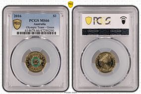 2016 $2 Olympic Team - Green Colorized MS66