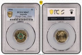 2016 $2 Olympic Team - Green Colorized MS67