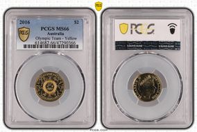 2016 $2 Olympic Team - Yellow Colorized MS66