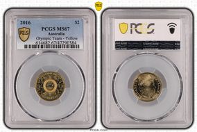 2016 $2 Olympic Team - Yellow Colorized MS67