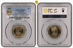 2023 $1 West Coast Eagles Australian Football League MS66