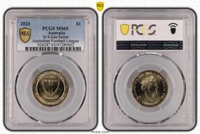 2023 $1 St Kilda Saints Australian Football League MS65