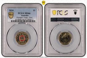 2016 $2 Olympic Team - Red Colorized MS66
