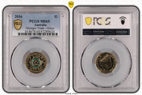 2016 $2 Olympic Team - Green Colorized MS65
