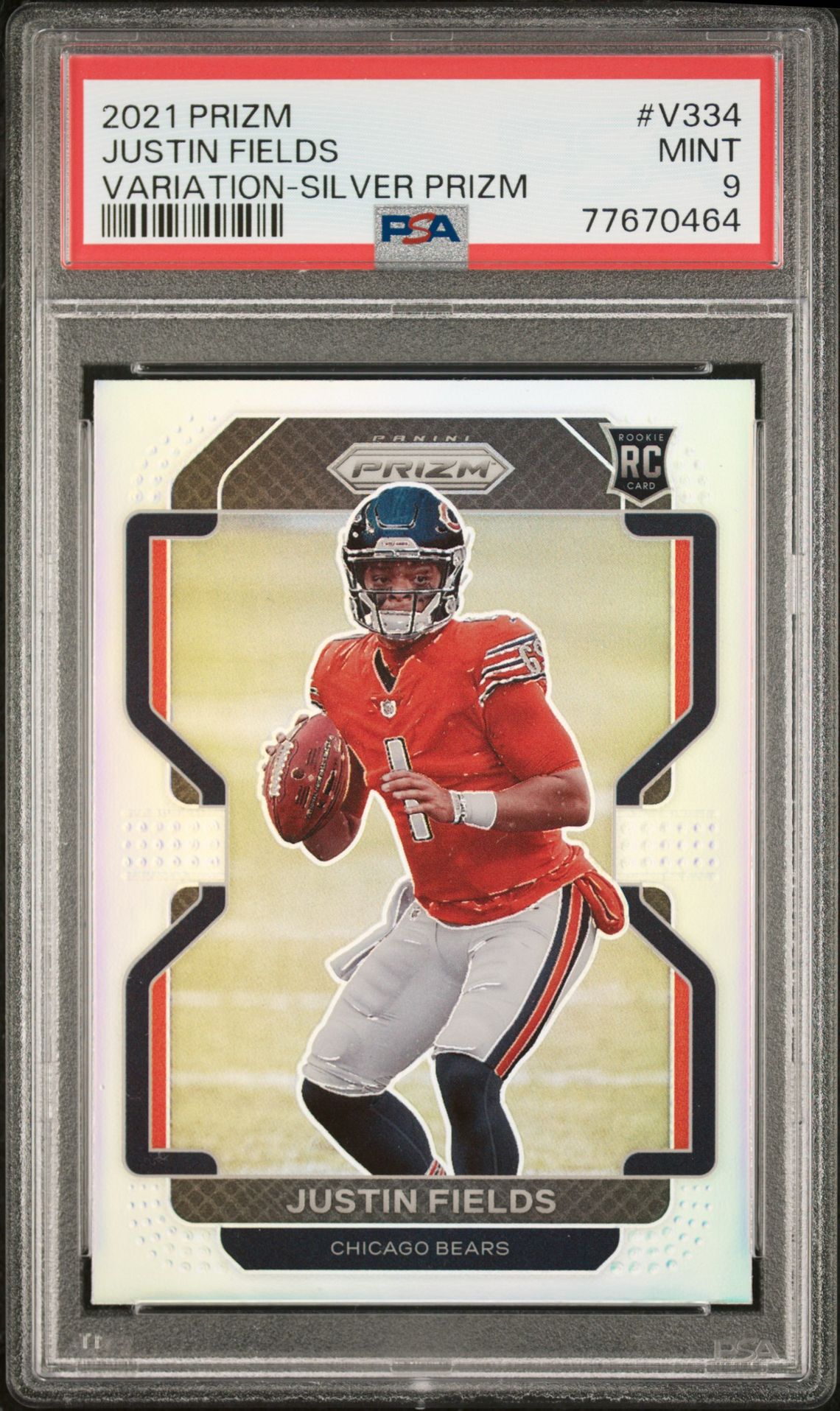 2021 Panini PANINI PRIZM VARIATION-SILVER PRIZM #V334 Justin Fields front