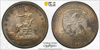 1877-S T$1 C-46, DDR, FS-801 MS63