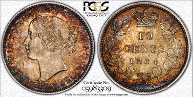 1864 10C MS64