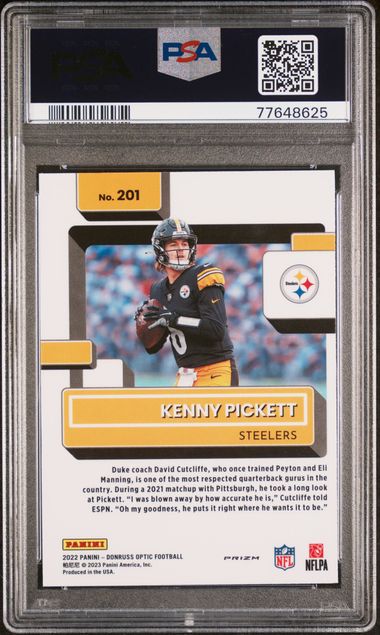 2022 Panini Donruss Optic Kenny Pickett #201 (Holo) Mint 9 back