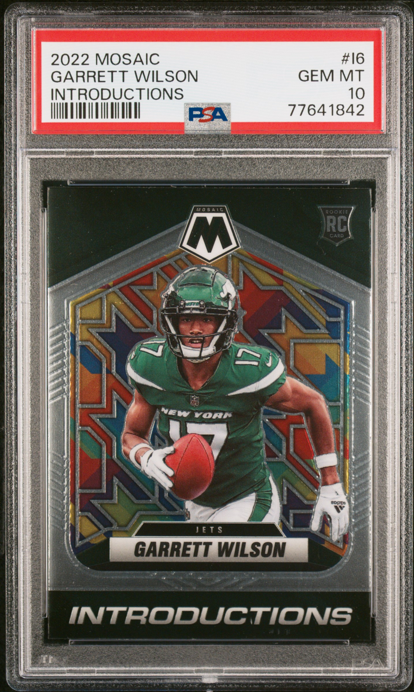 2022 Panini Mosaic Introductions I6 Garrett Wilson – PSA GEM MT 10