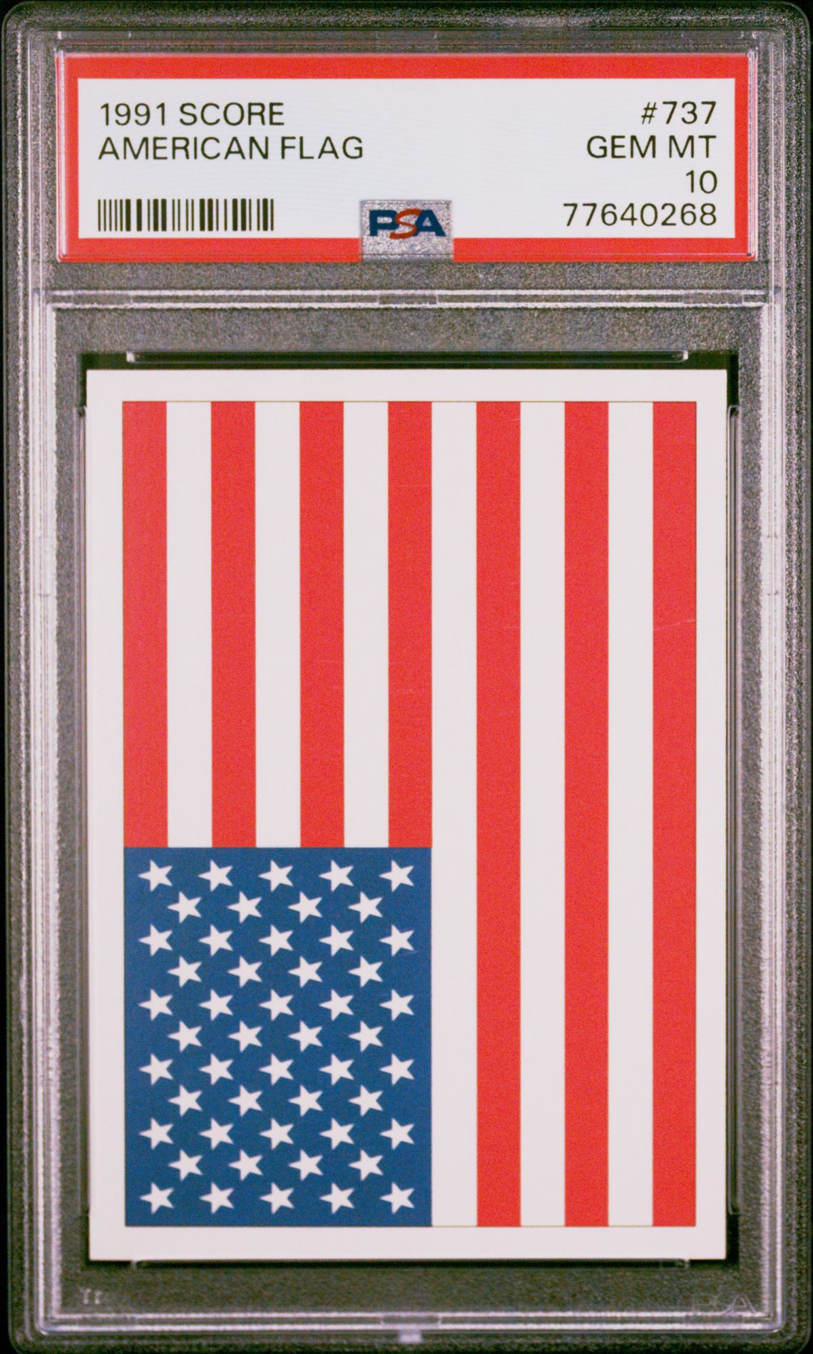 1991 Score SCORE #737 American Flag front