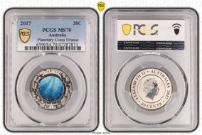 2017 20C Planetary Coins Uranus Colorized MS70