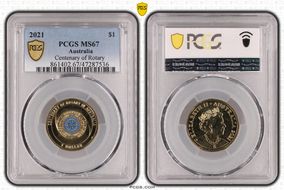 2021 $1 Centenary of Rotary MS67