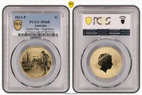 2013-P $1 Anzac Day - Engineers MS68
