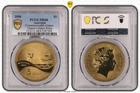 2006 $5 Commonwealth Games Queen's Baton Relay MS68