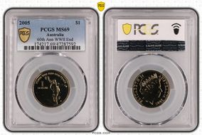 2005 $1 End of WWII - Dancing Man Al-Bronze MS69