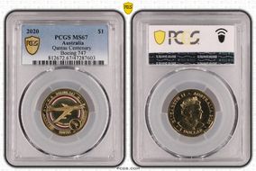 2020 $1 Qantas Centenary Boeing 747 MS67