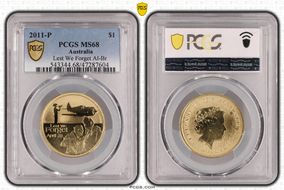 2011-P $1 Lest We Forget Al-Br MS68