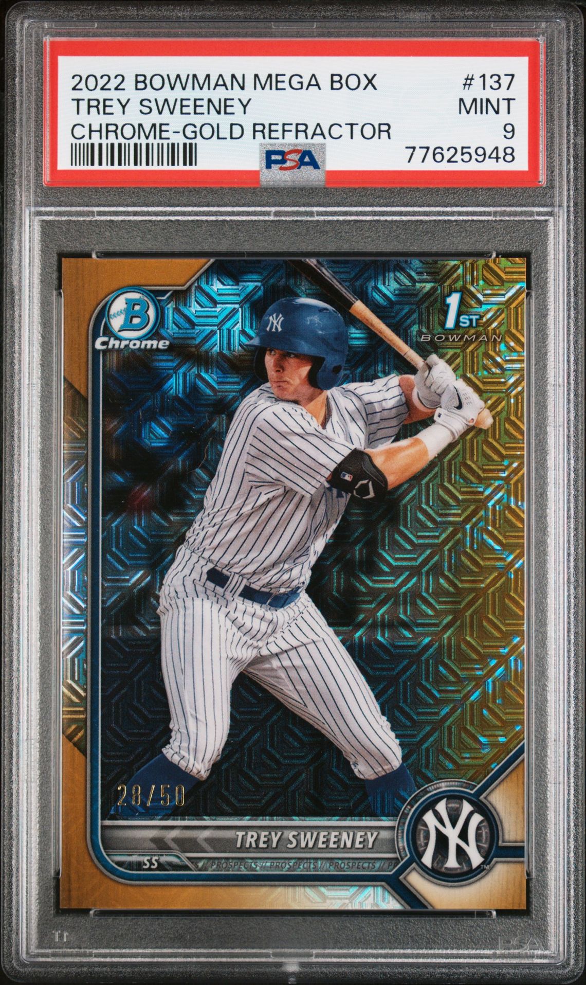 2022 Bowman BOWMAN MEGA BOX CHROME Refractor #137 Trey Sweeney front