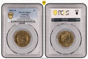 2003-M $1 Korean War Counterstamp MS65