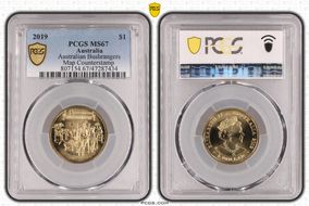 2019 $1 Australian Bushrangers Map Counterstamp MS67