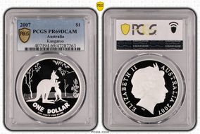 2007 $1 Kangaroo Ag-Rolf Harris Ag PR69DCAM