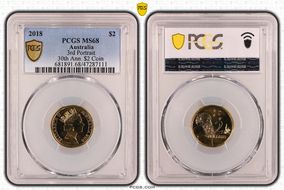 2018 $2 3rd Portrait 30th Ann. $2 Coin MS68