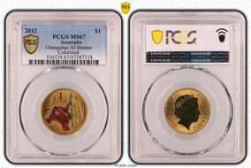 2012 $1 Orangutan Al-Bronze Colorized MS67