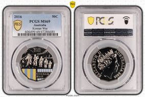 2016 50C Korean War Colorized MS69