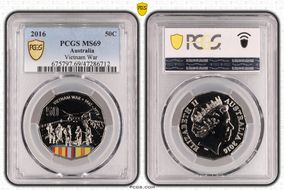 2016 50C Vietnam War Colorized MS69