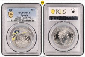 2020 50C Indian Pacific Train Colorized MS68