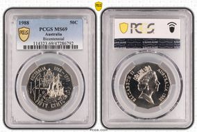 1988 50C Bicentennial MS69