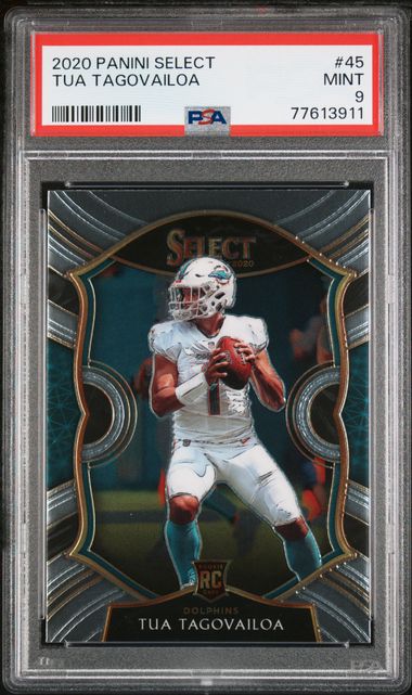 2020 Panini Select Turbocharged T21 Tua Tagovailoa Rookie Card – PSA MINT 9  on Goldin Auctions