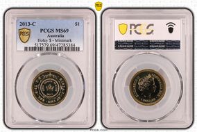 2013-C $1 Holey $ - Mintmark MS69