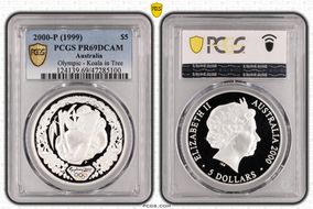 2000-P (1999) $5 Olympic - Koala in Tree PR69DCAM