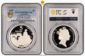 1995 $5 Cobb & Co. 1853 Colonial Australia PR70DCAM