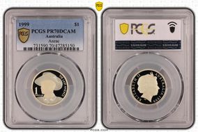 1999 $1 The Last Anzacs Ag PR70DCAM