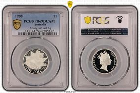 1988 $1 Aboriginal Art Ag PR69DCAM