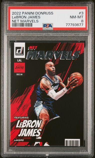 2022 Panini Donruss Net Marvels 3 LeBron James – PSA NM-MT 8 on 
