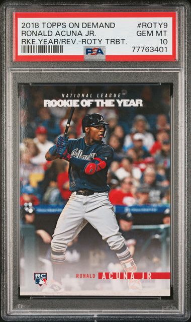 Ronald Acuna Jr 2018 Topps Gallery Autograph Rookie Card #140 PSA/DNA 10