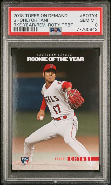 Sold at Auction: SHOHEI OHTANI 2018 TOPPS UPDATE US1 RC PITCHING IN RED  JERSEY PSA 10 GEM ROOKIE