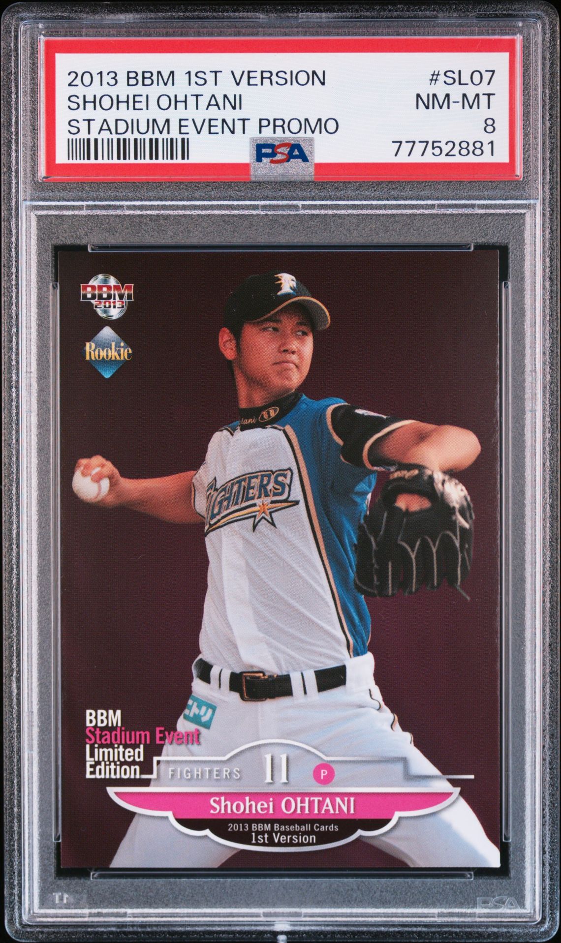2013 BBM BBM 1ST VERSION STADIUM EVENT PROMO #SL07 Shohei Ohtani front