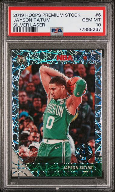 2019 Panini PANINI HOOPS PREMIUM STOCK SILVER LASER #6 Jayson Tatum front